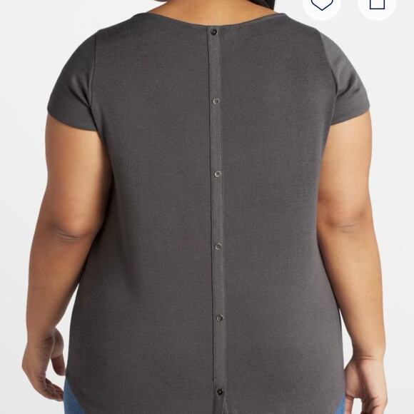 NWOT Market & Spruce Charcoal Short Sleeve Top - Picture 2 of 7